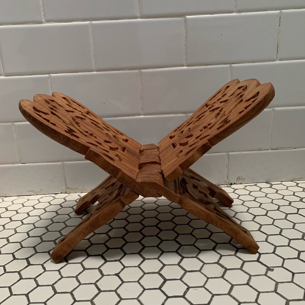 Vintage wooden book stand holder